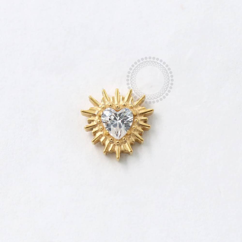 TN895 Topo Titânio PVD Gold - Coração