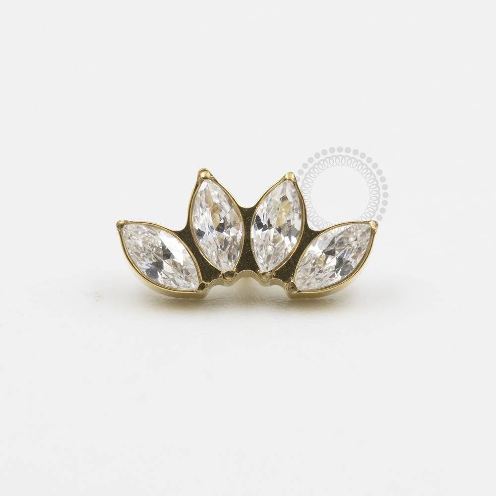 TN382 Topo Titânio PVD Gold - Zircônia Navete