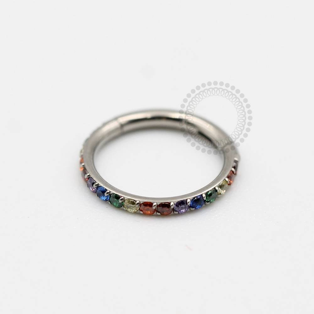 TN60 Segmento cravejado - Zircônia Cubica Rainbow 