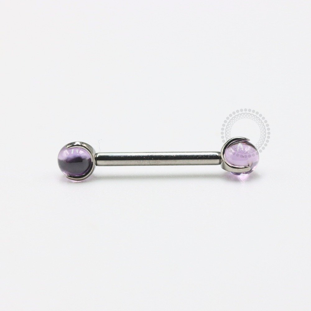 TN313 Nipple Titânio F-136 - Pedra Sintética Ametista