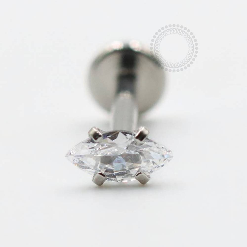 PB127 Labret Pedra Navete Aço 316L 
