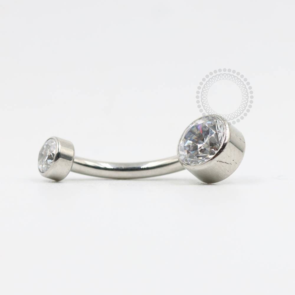 BZ10 Navel Piercing Pedra Flat Aço 316L
