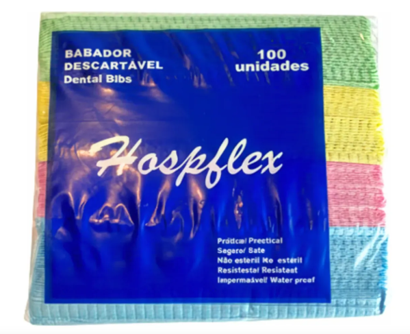 Hospflex Babador Tnt Impermeável Descartável - Cor Mista