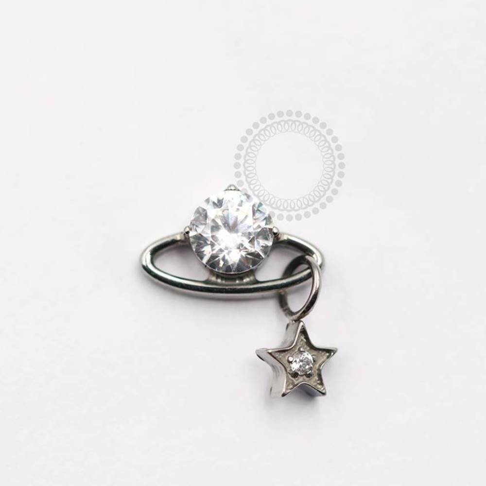 TN916 - TOPO PEDRA CRISTAL COM ADEREÇO