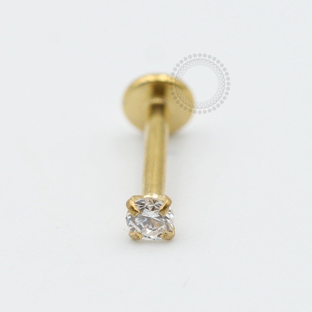 PVD19 Labret Zieconia Aço Gold 