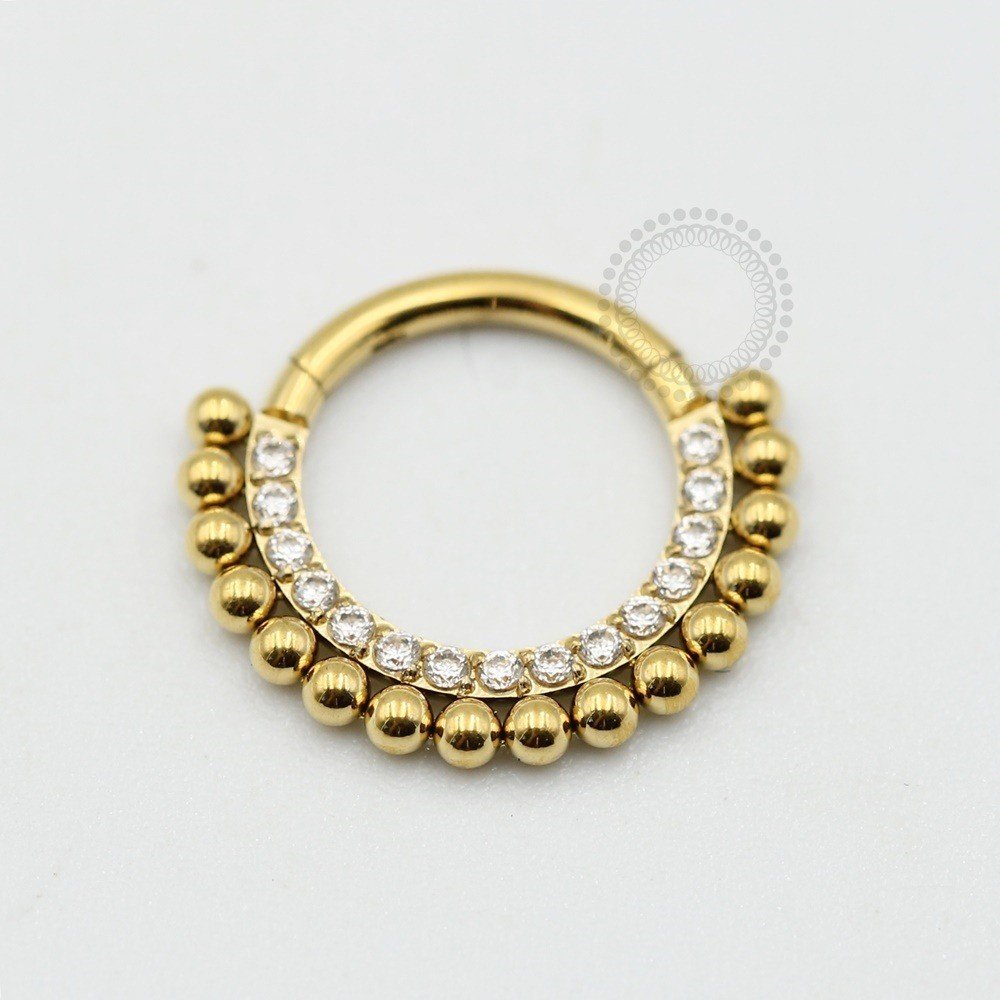 PVD29 Segmento Zirconias e Esferas Frontais Aço Gold