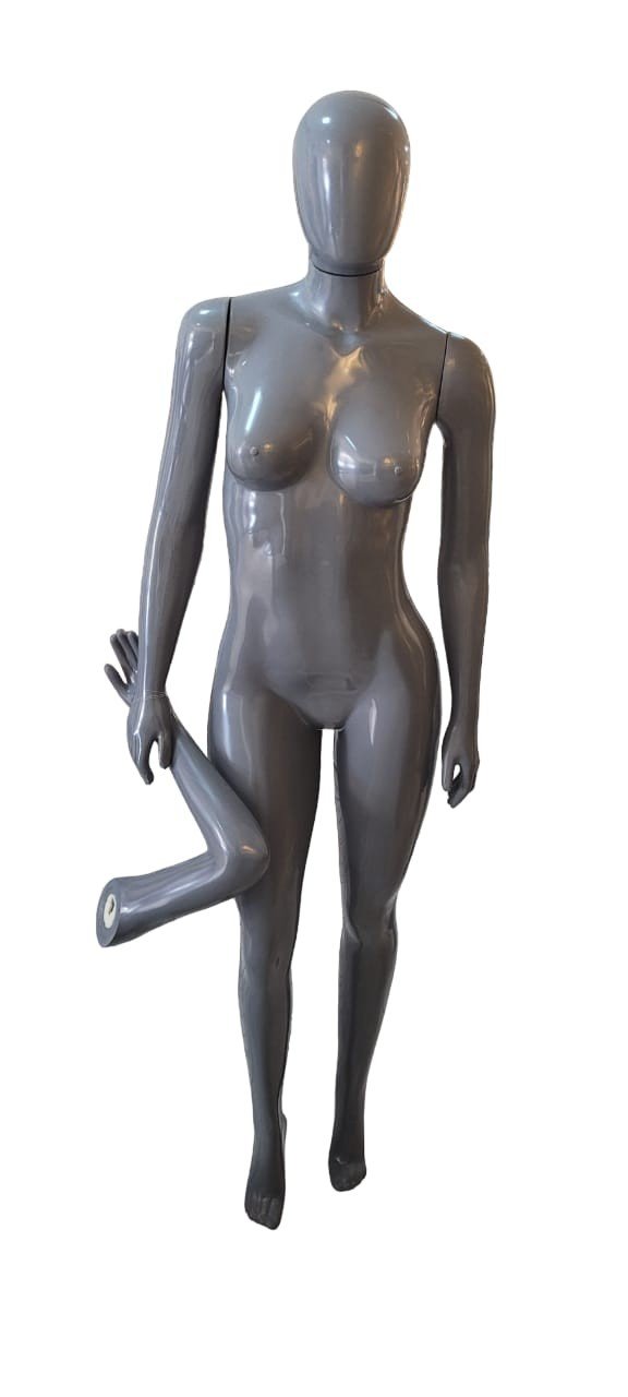 MANEQUIM FEMININA MALHADA PLÁSTICO CINZA
