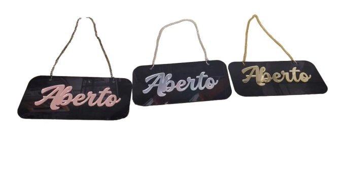 PLACA ABERTO E FECHADO 