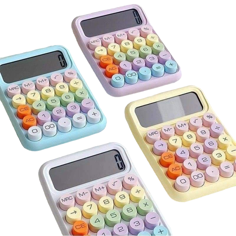 CALCULADORA BOTÃO COLORIDO 