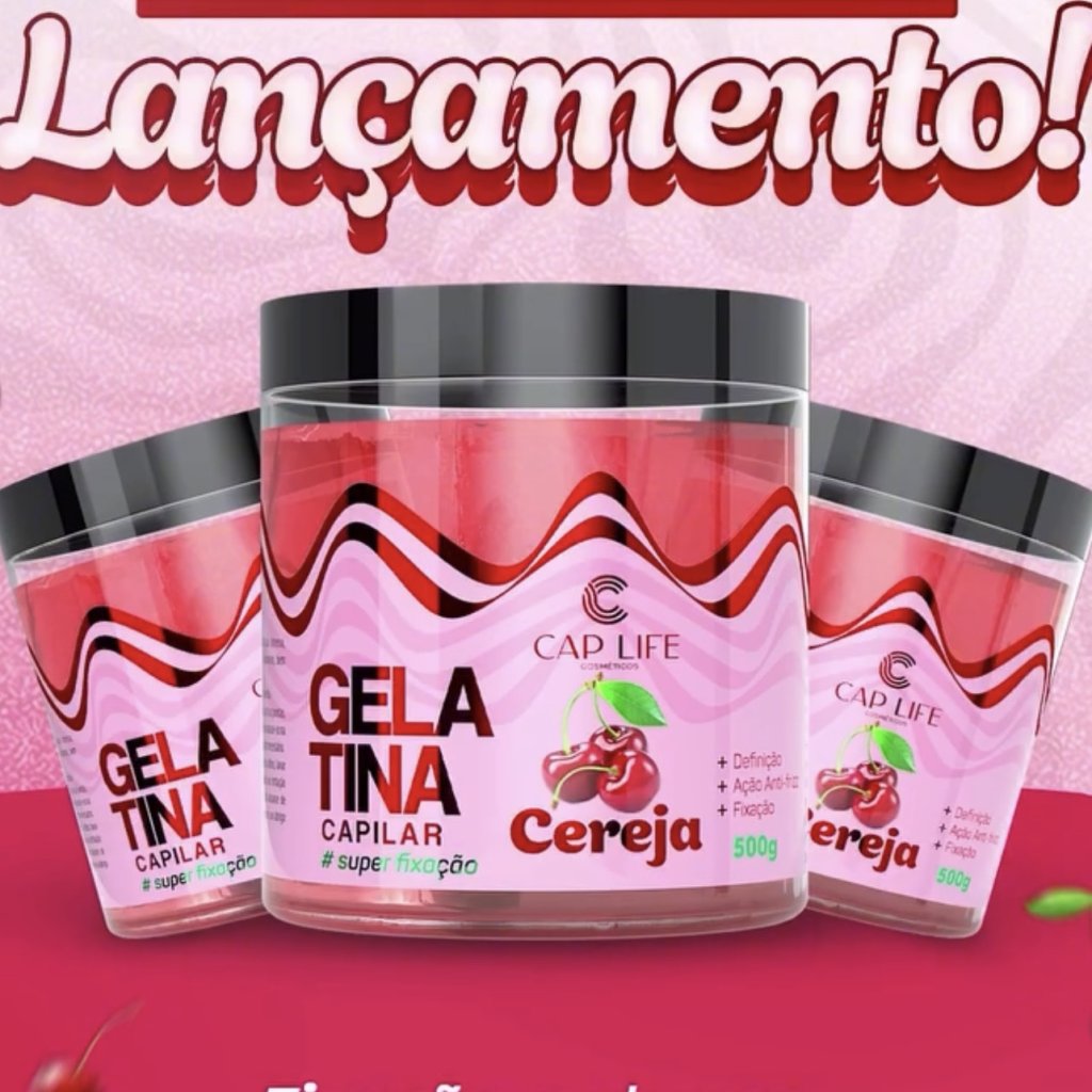 Gelatina capilar cereja 