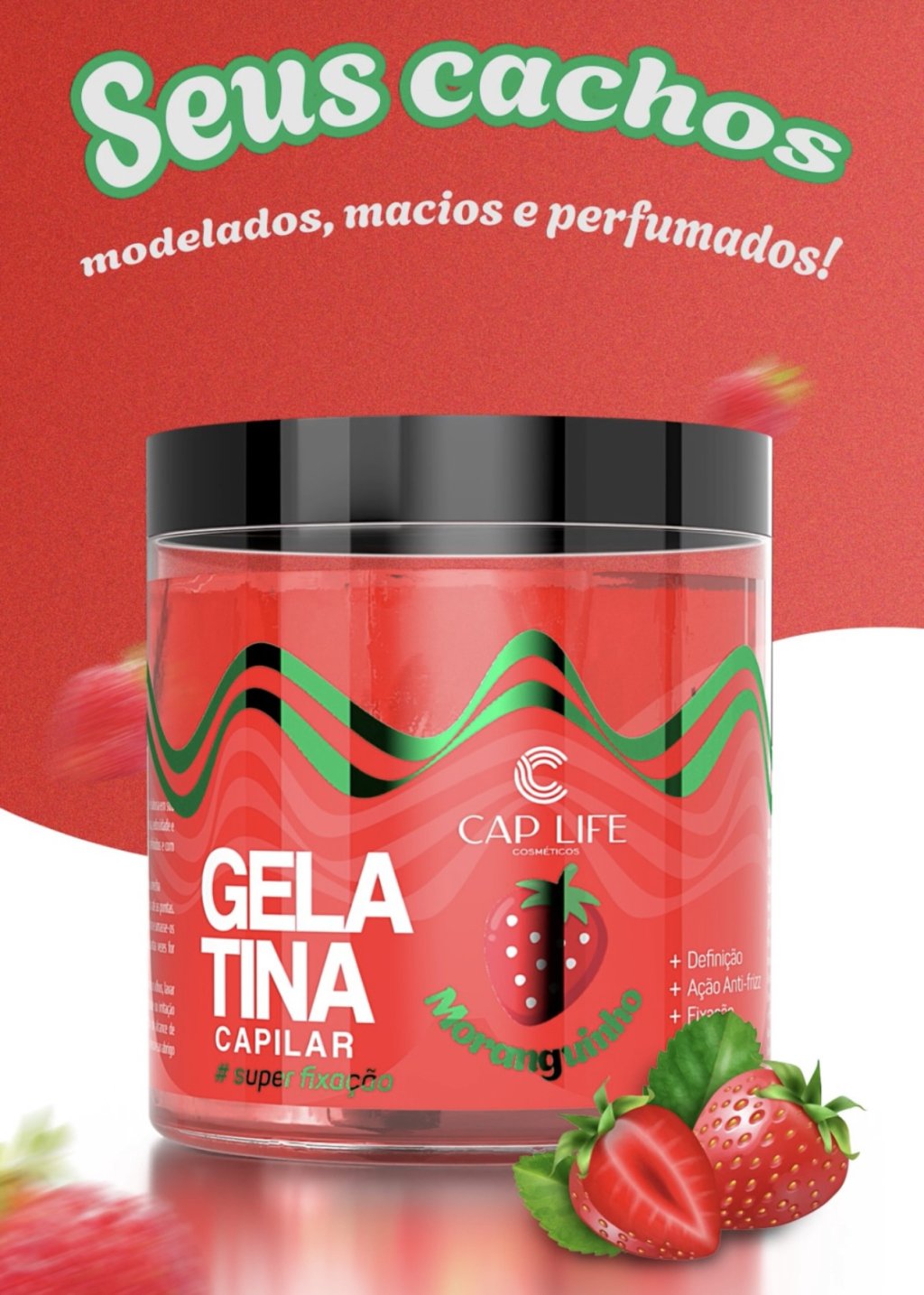 Gelatina capilar de morango 