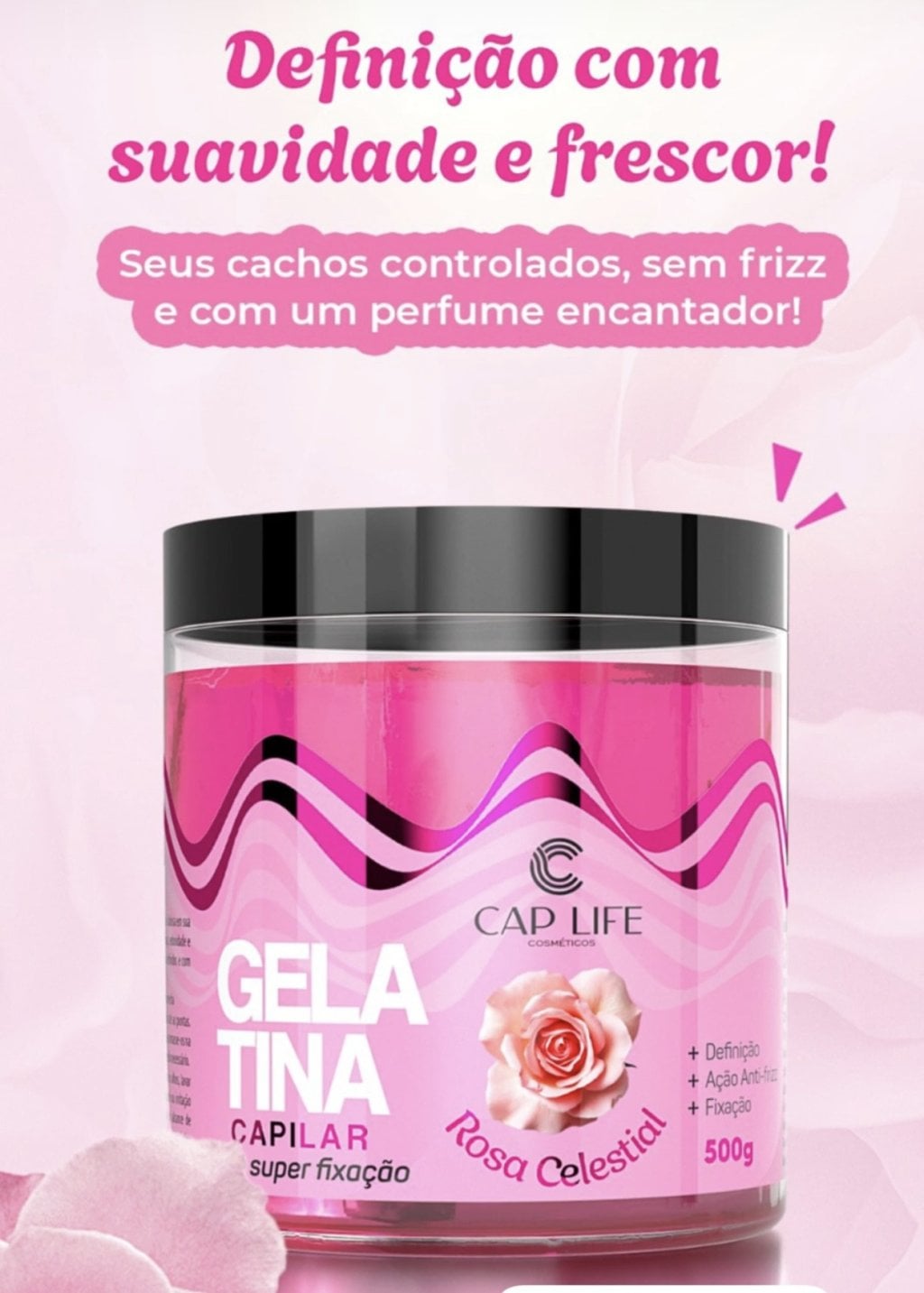 Gelatina capilar de rosas