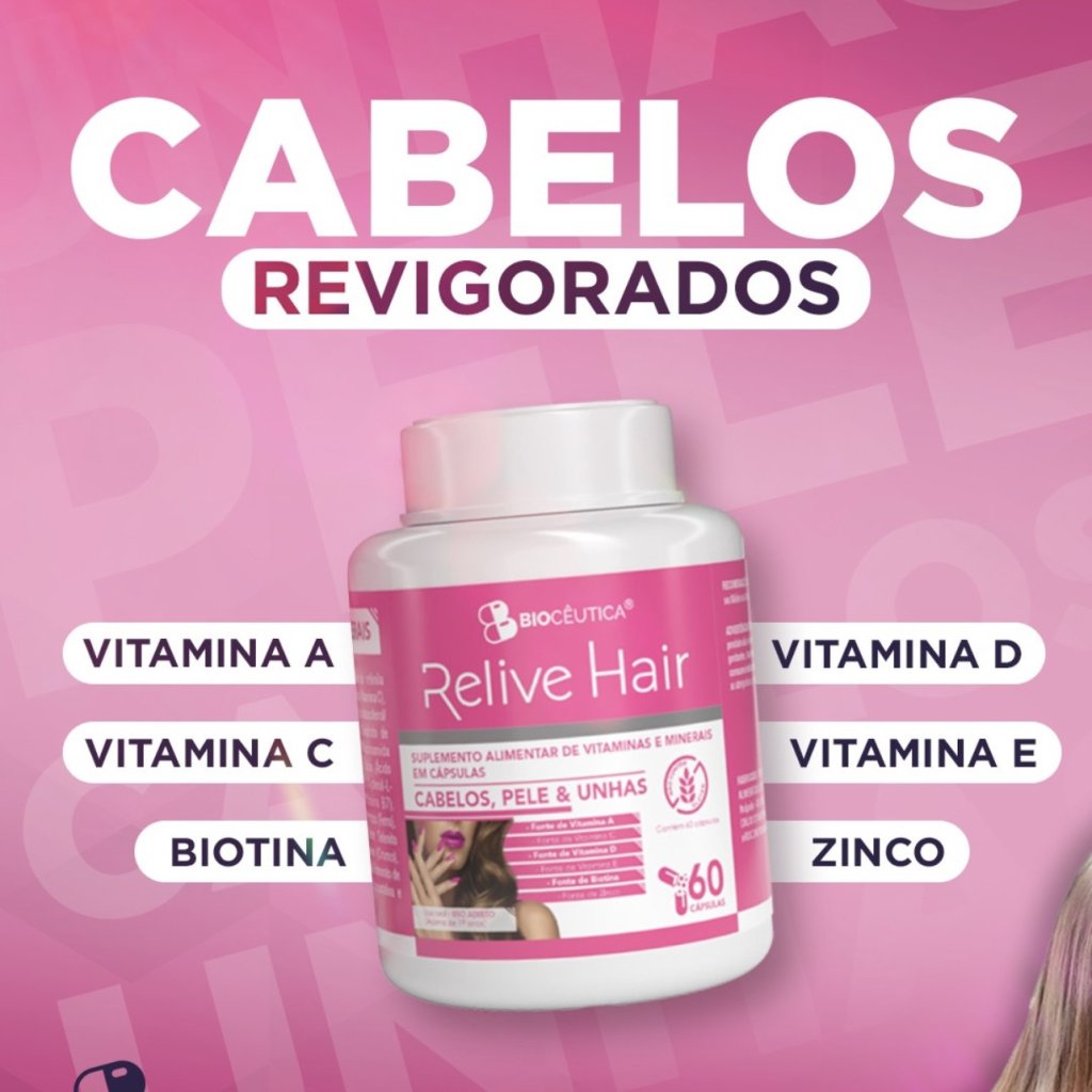 Cápsula relive Hair cabelo e unhas 