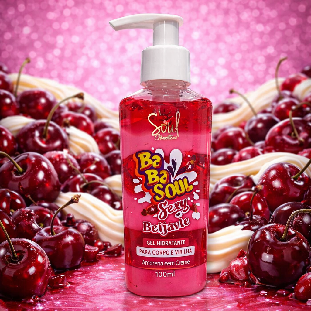 Gel beijável babasoul de amarena e creme