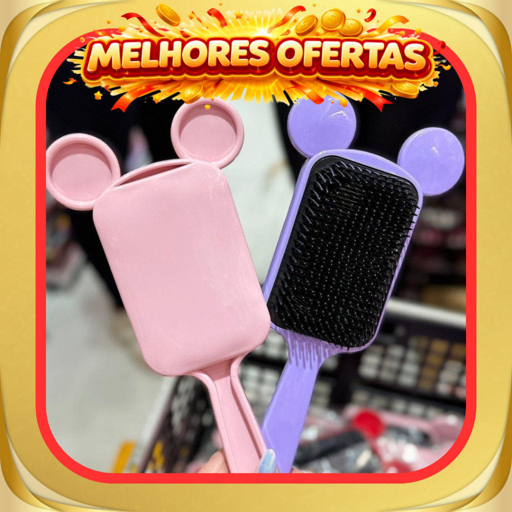 Escova raquete com orelhinhas