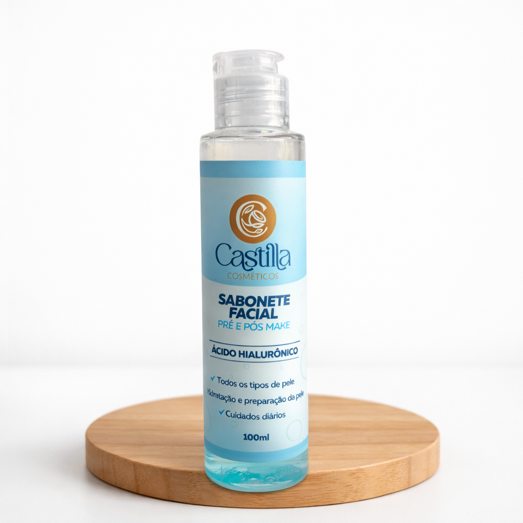 Sabonete facial pré e pós make