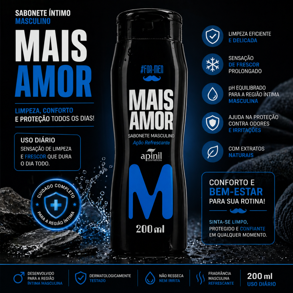 Sabonete íntimo masculino mais amor