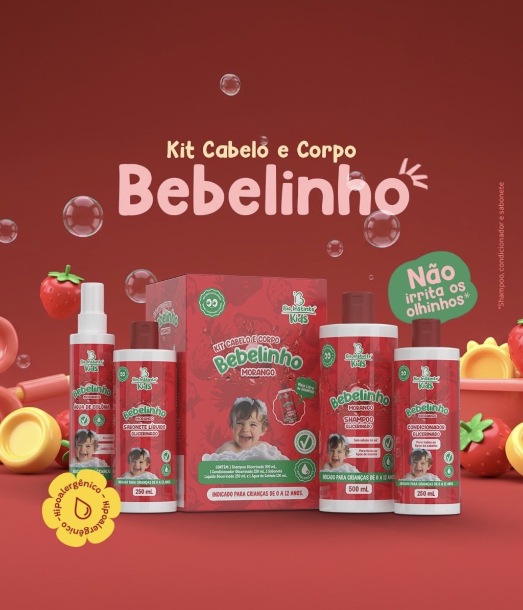 Kit infantil bebelinho de morango 