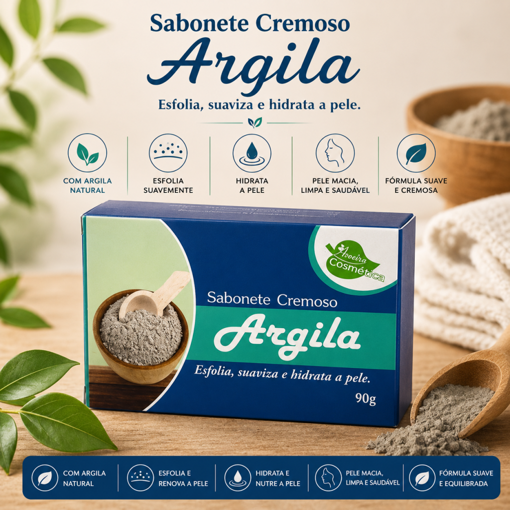 Sabonete em barra de argila 