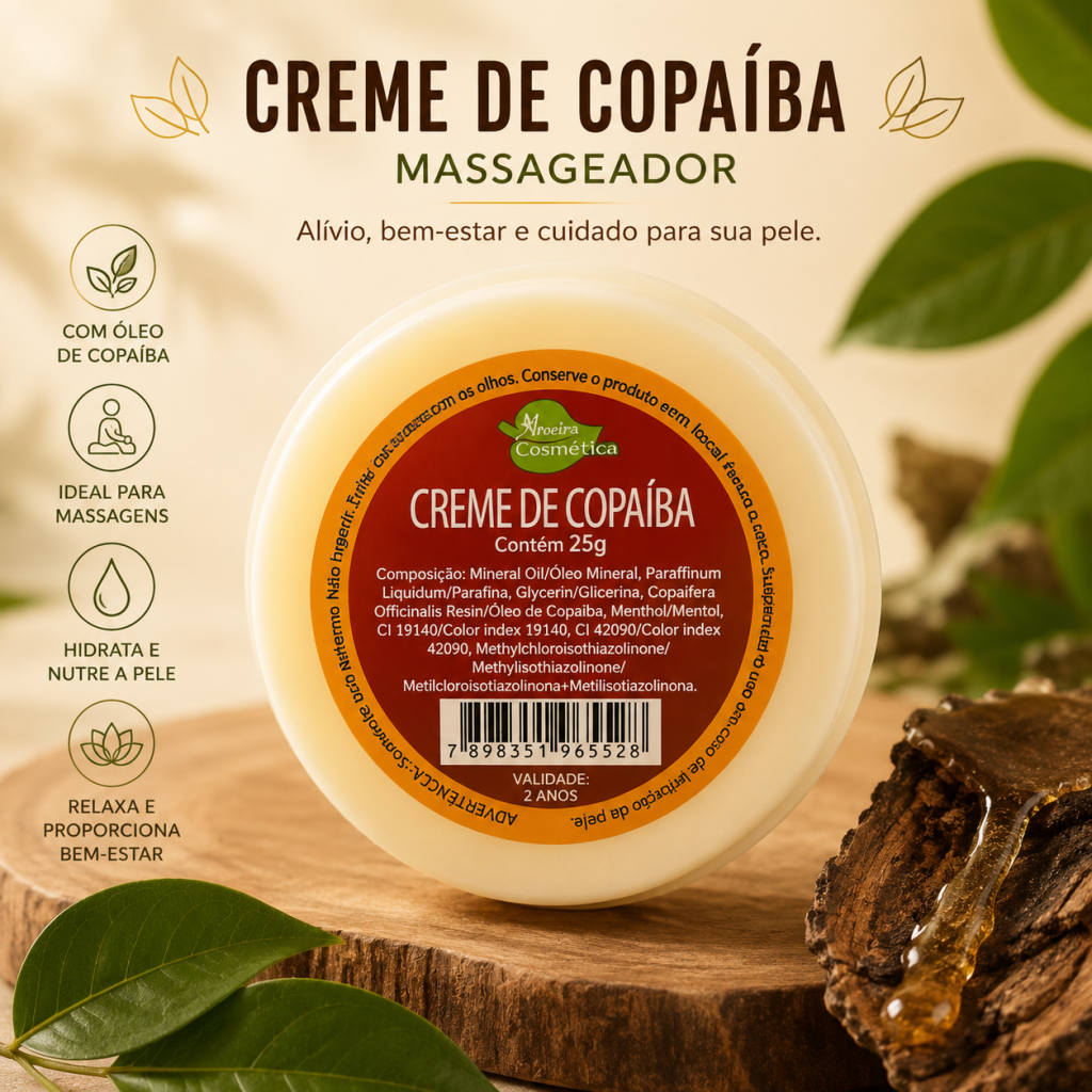 Creme massageador de copaiba