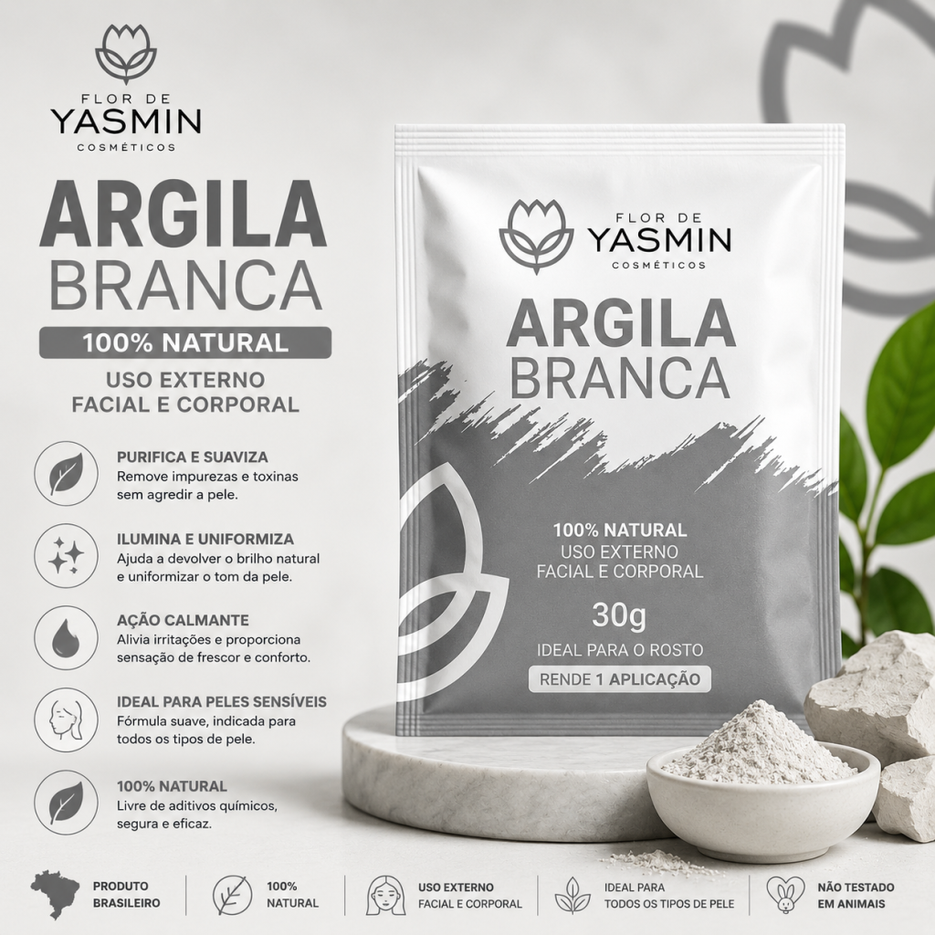 Sachê de Argila branca em pó 