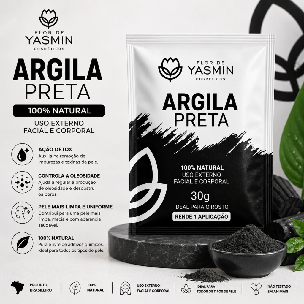 Sachê de Argila preta em pó 