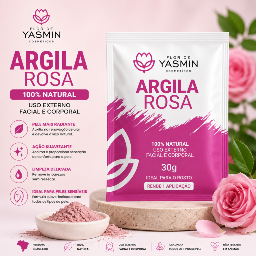 Sachê de Argila rosa em pó 