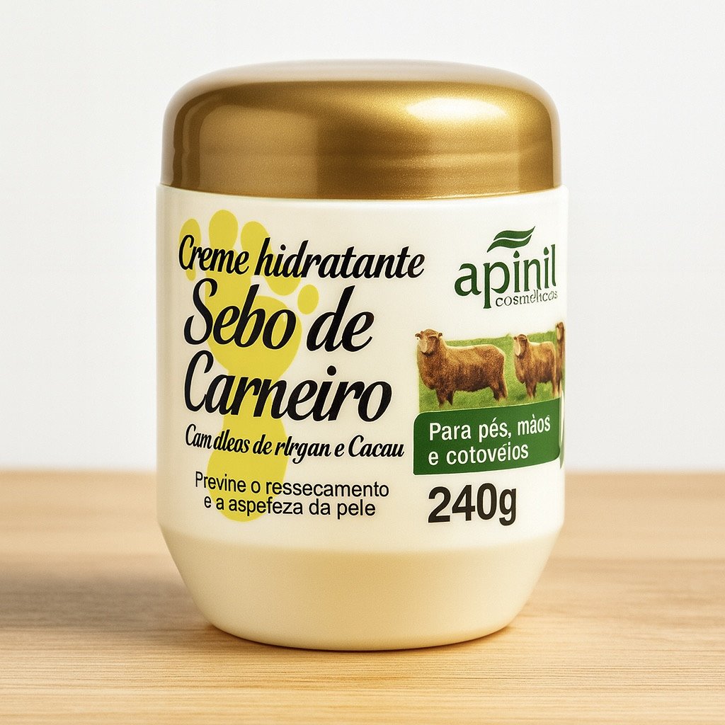 Creme hidratante com sebo de Carneiro 