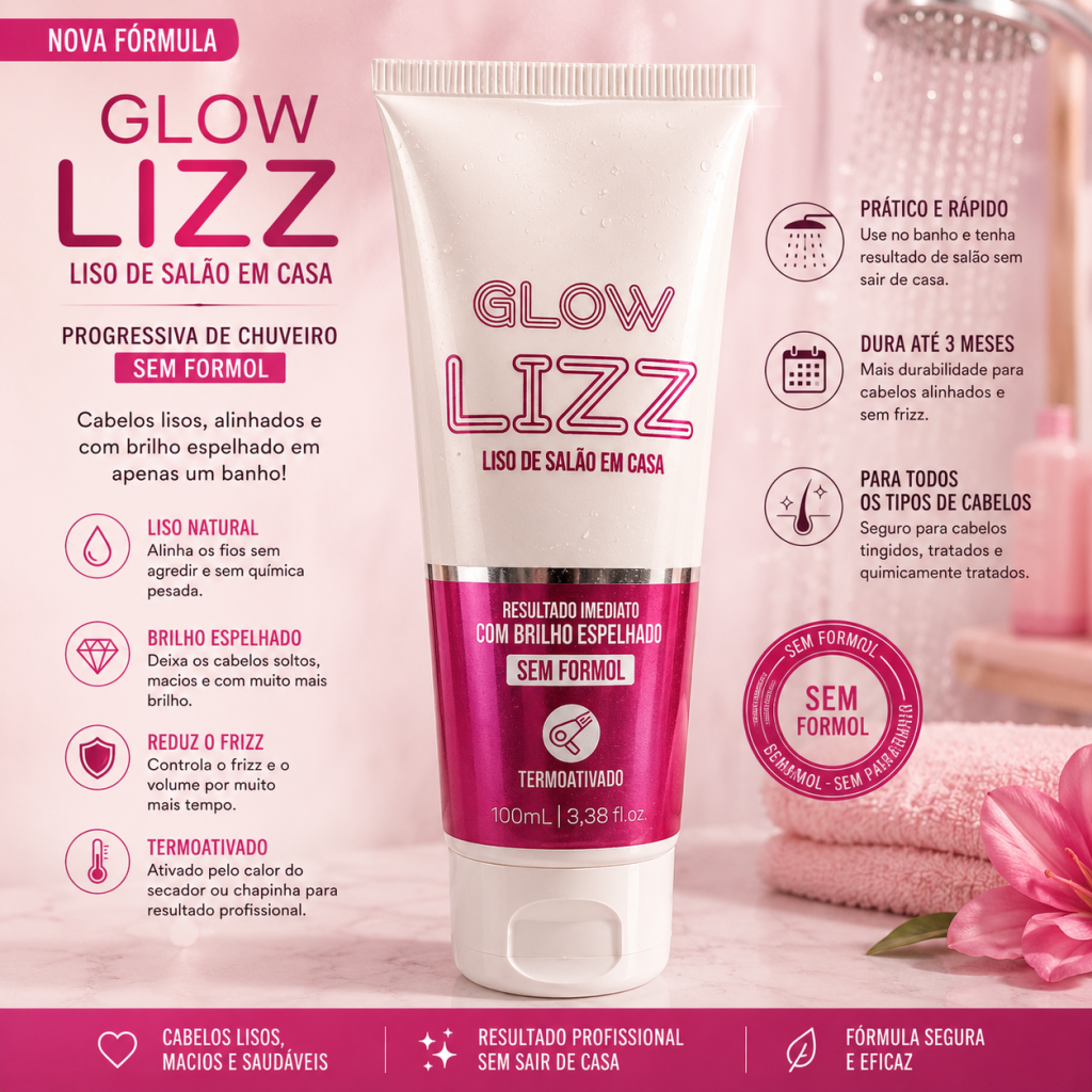 Glow lizz progressiva de chuveiro 