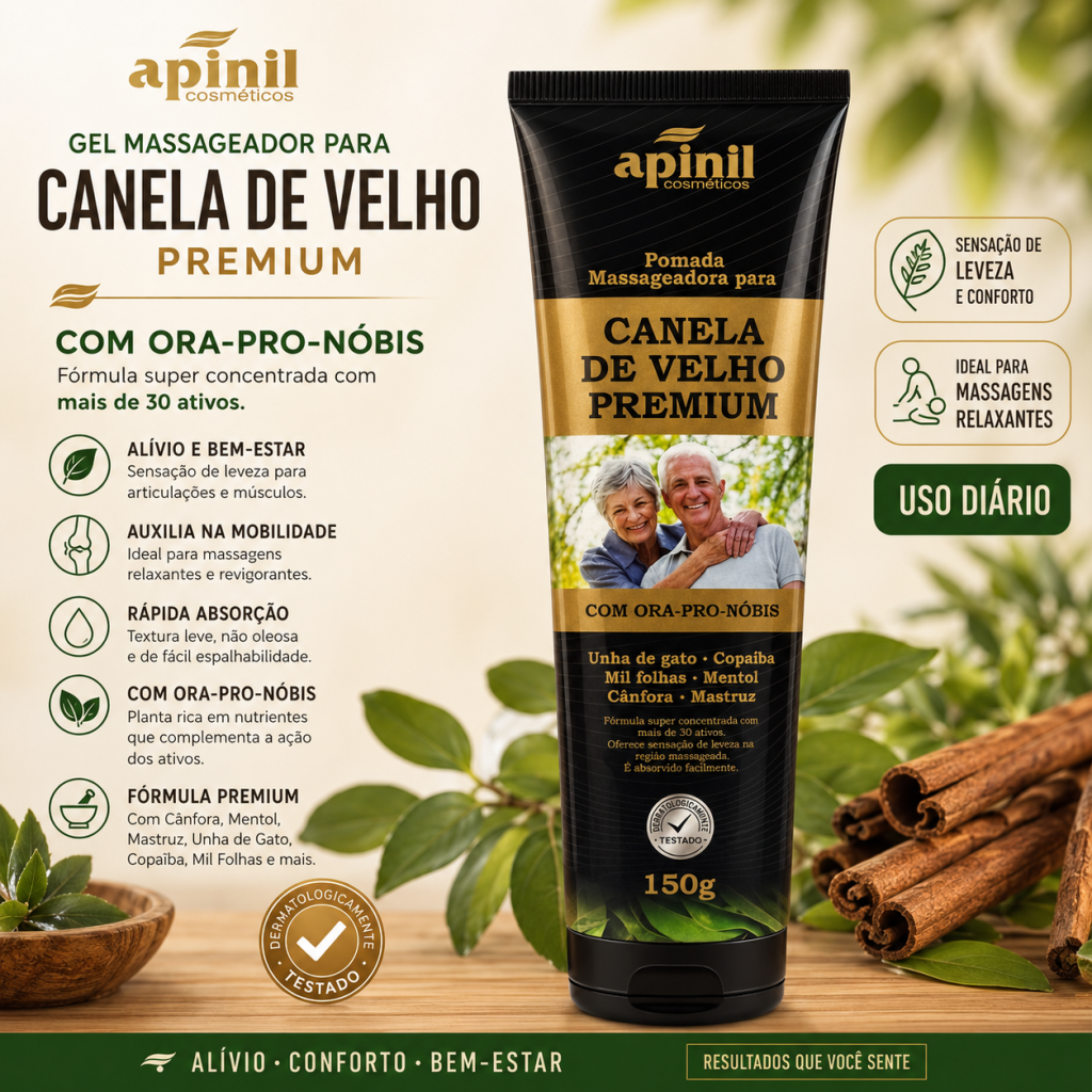 Gel massageador Pomada canela de velho 