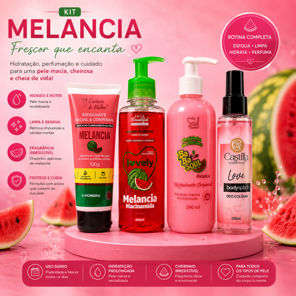 Combo corporal melancia 