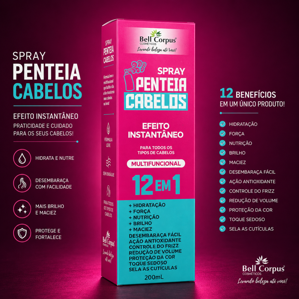 Spray penteia cabelo