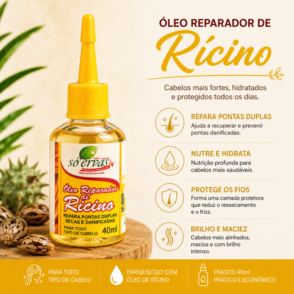 Óleo reparador de ricino