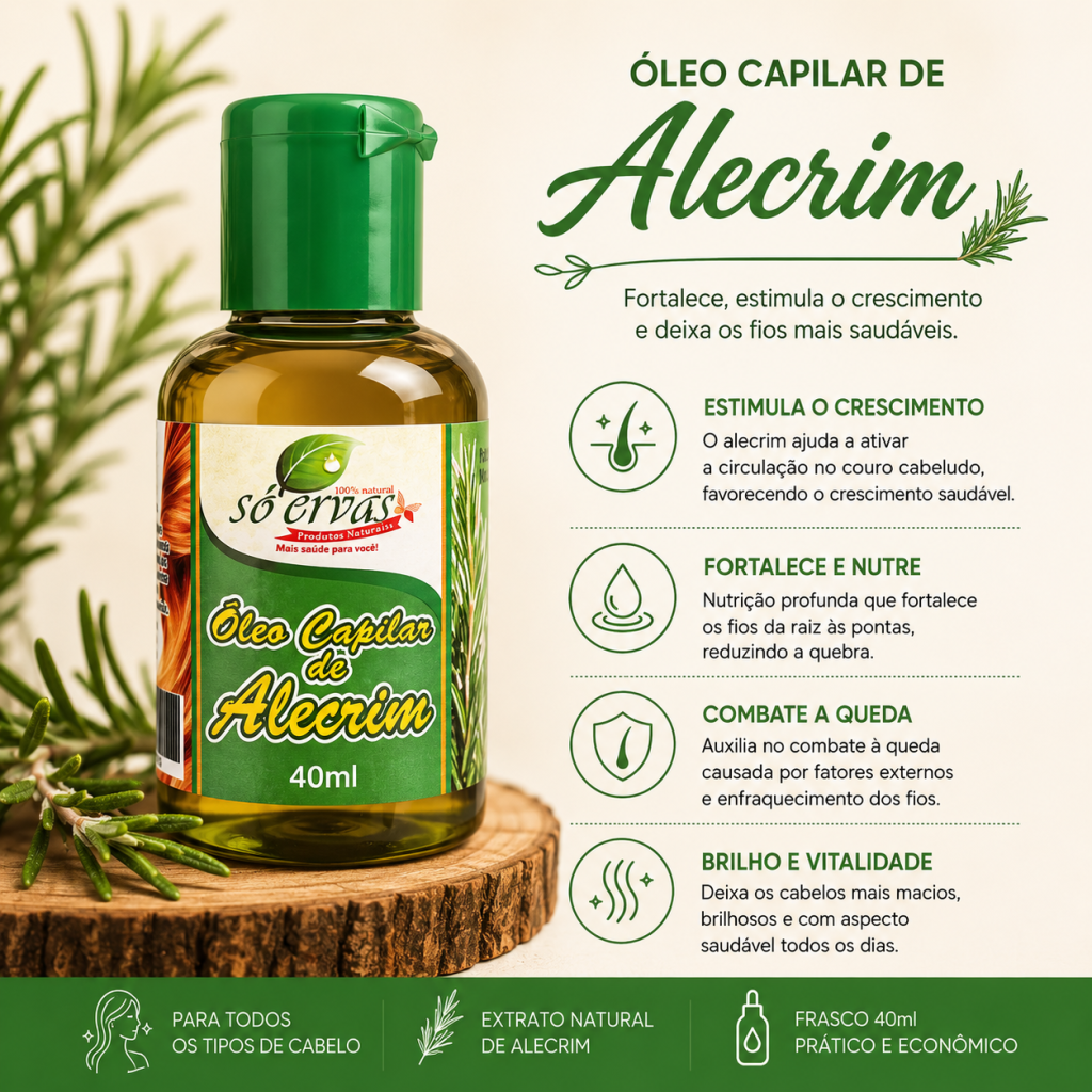 Óleo capilar de alecrim