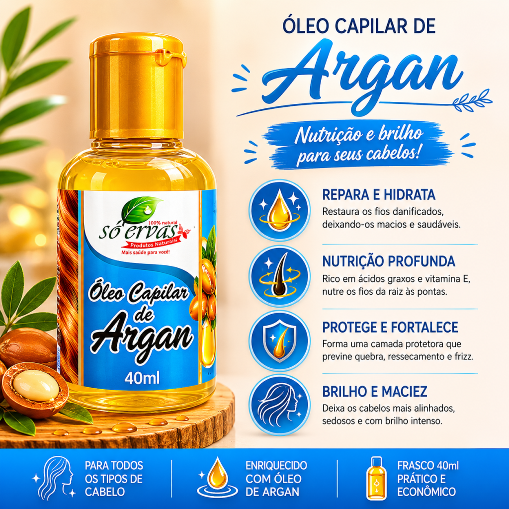Óleo capilar de argan 