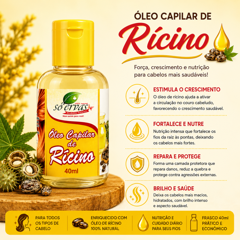 Óleo capilar de ricino