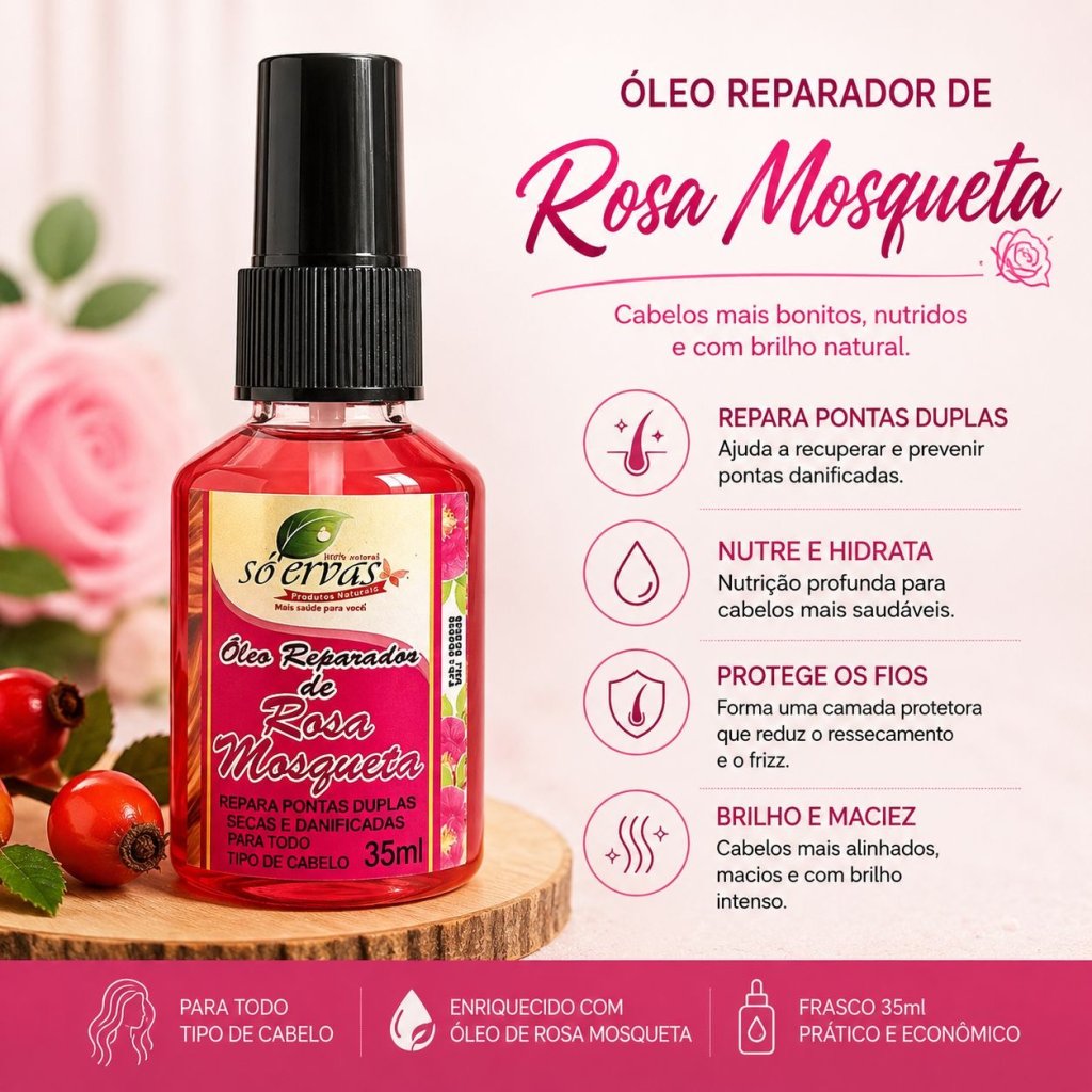 Reparador de pontas óleo de rosa mosqueta 