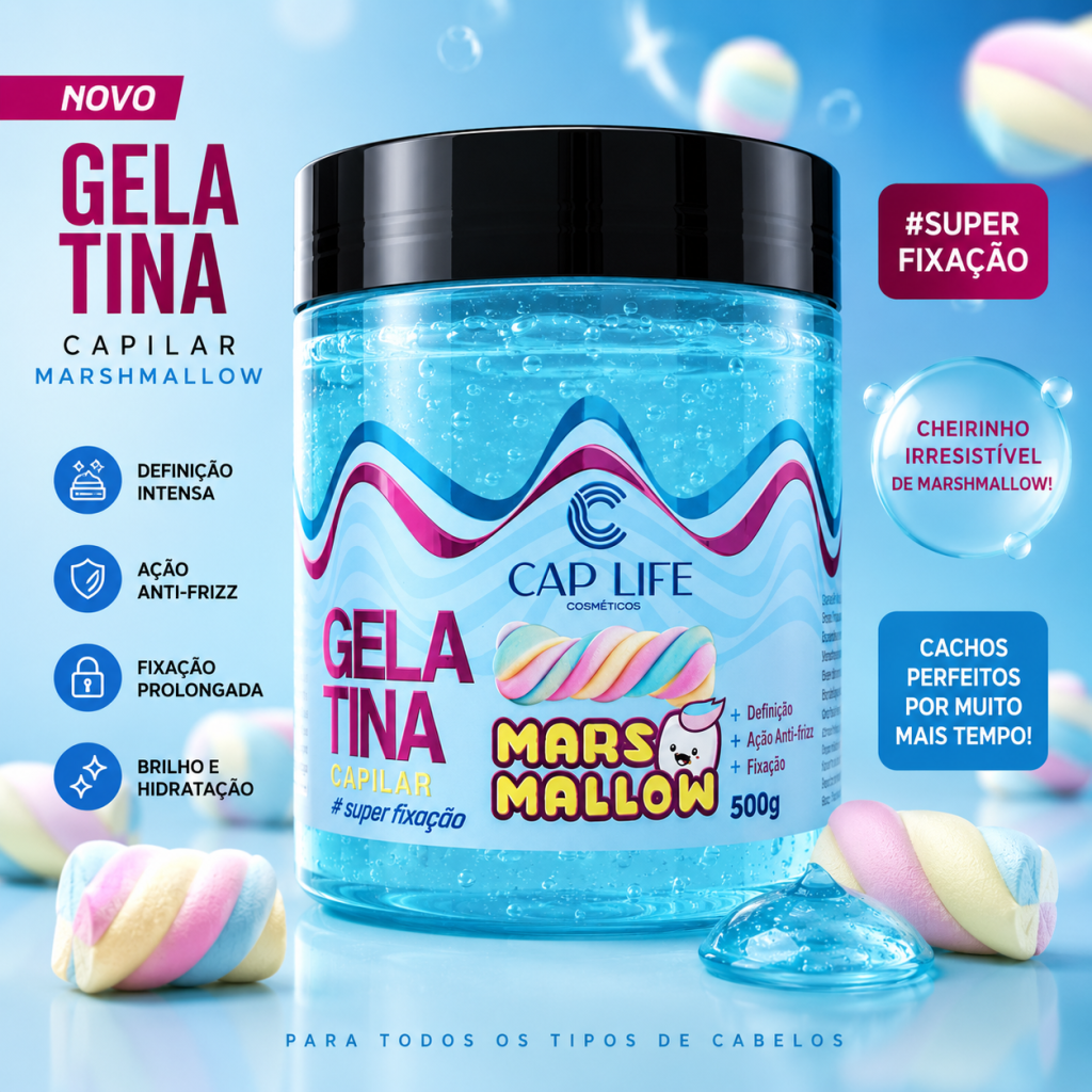 Gelatina capilar marshmallow