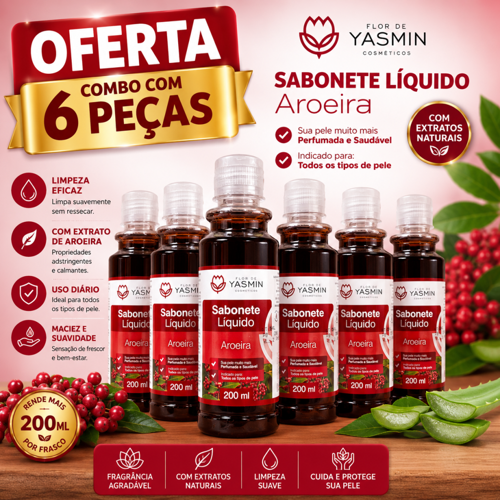 Combo 6 sabonete de aroeira 