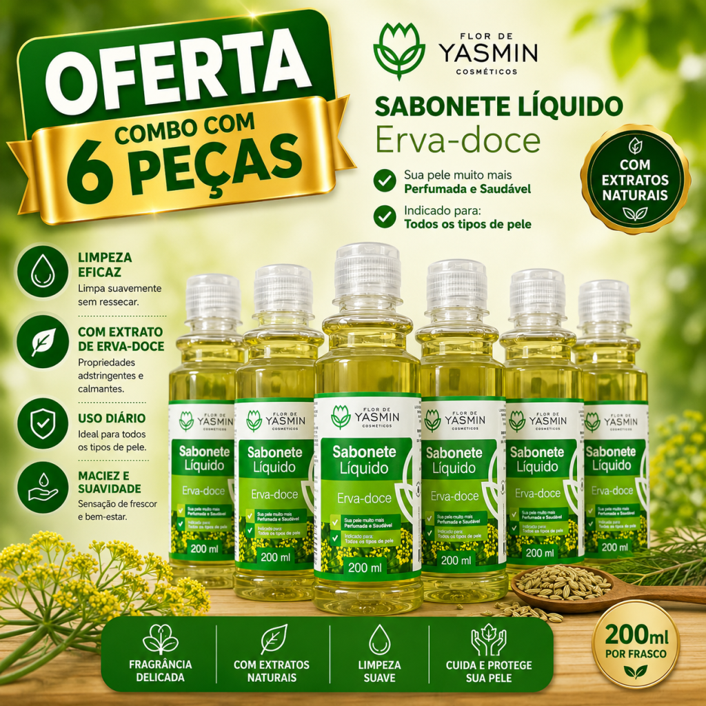 Combo 6 sabonete de erva doce