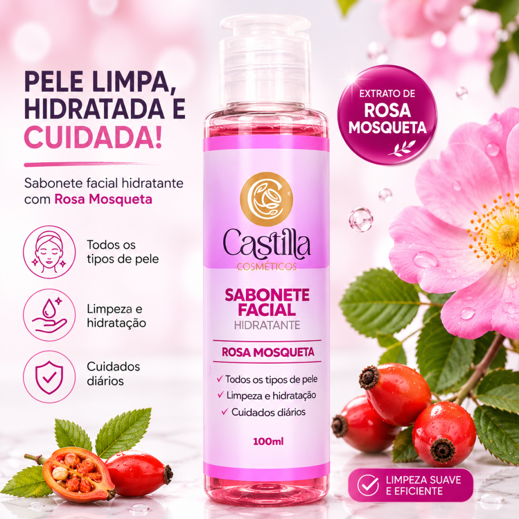 Sabonete facial de rosa mosqueta 