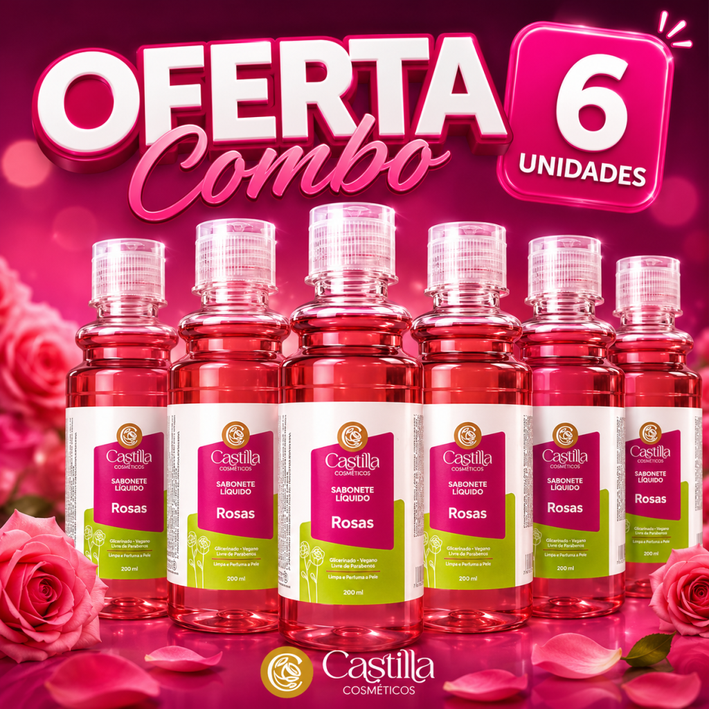 Combo 6 sabonete de rosas