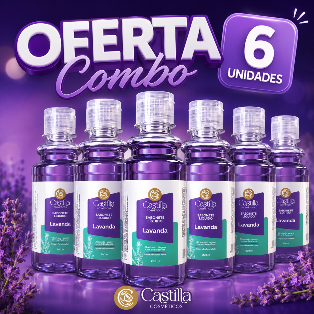Combo 6 sabonete de lavanda 