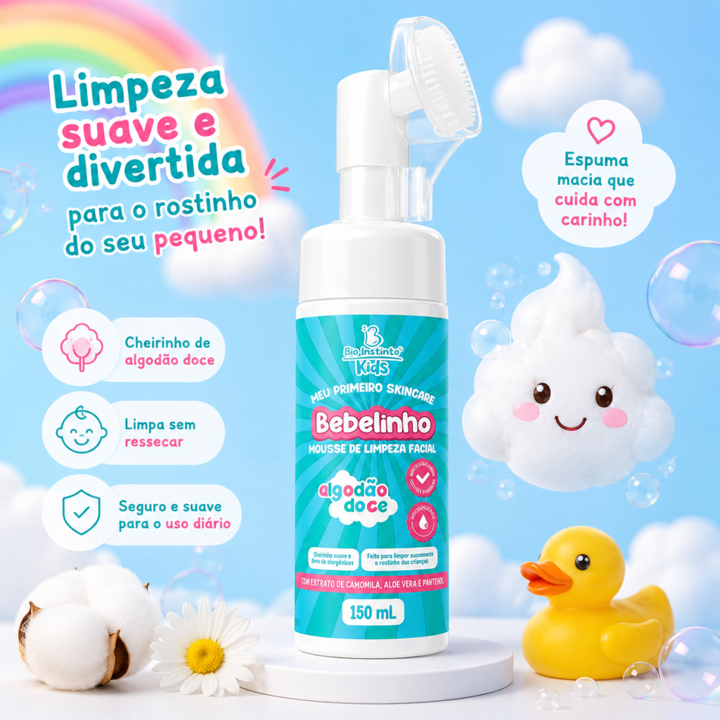 Mousse de limpeza facial