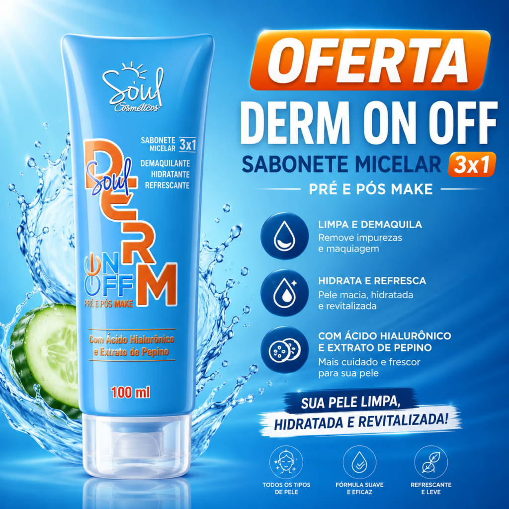 Sabonete facial pré e pós make