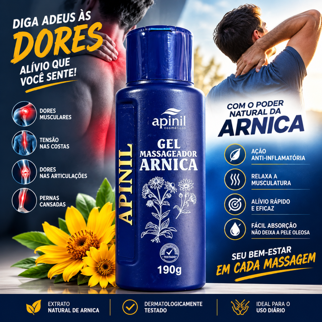 Gel massageador de arnica