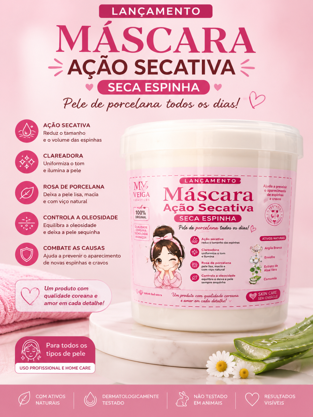 Máscara seca espinha 