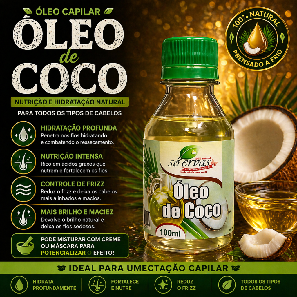 Óleo de coco 100ml natural 