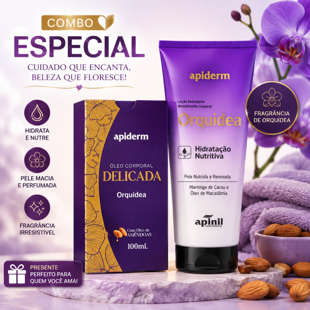 Combo óleo corporal + hidratante de Orquídea 