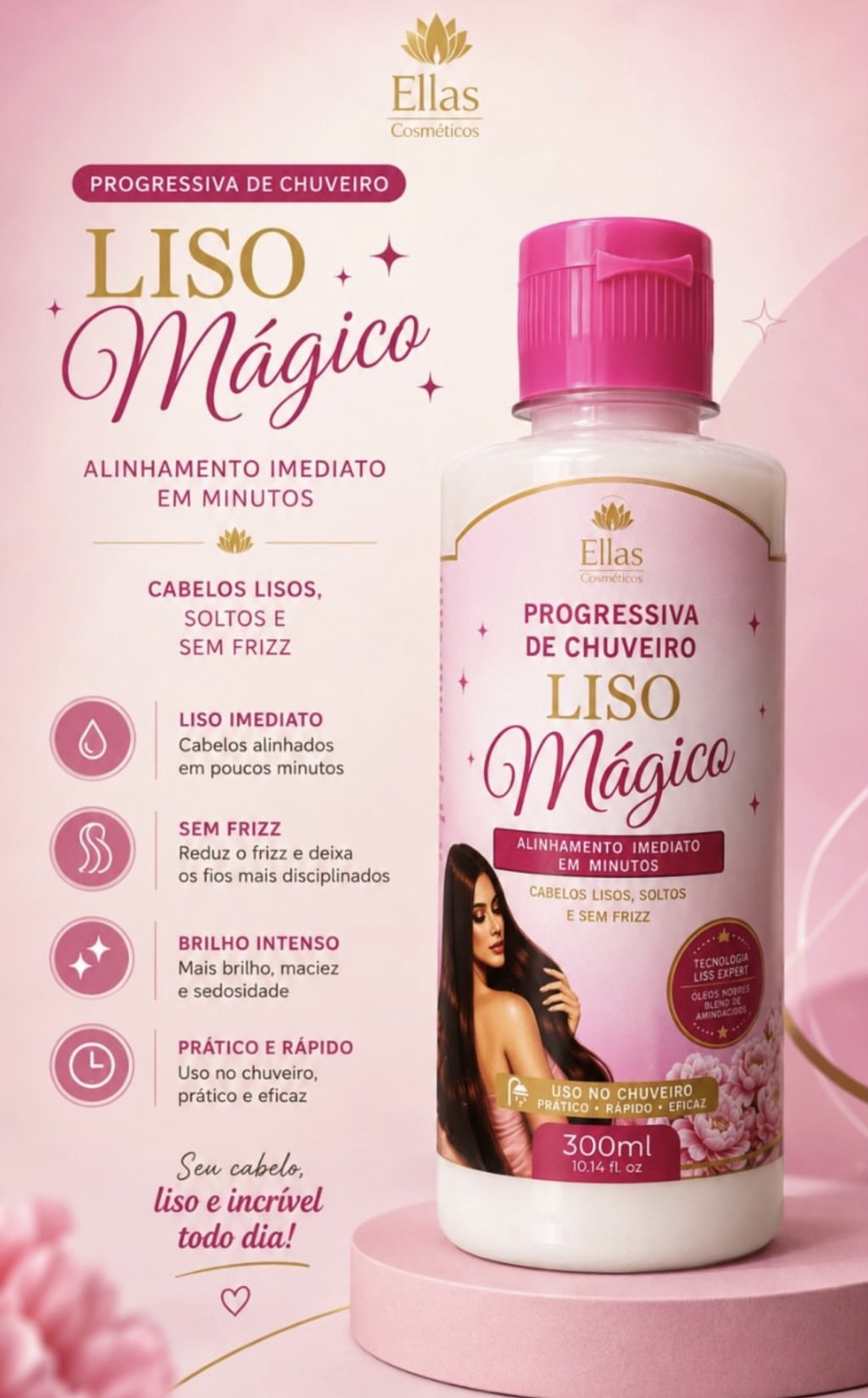Progressiva de chuveiro liso mágico 